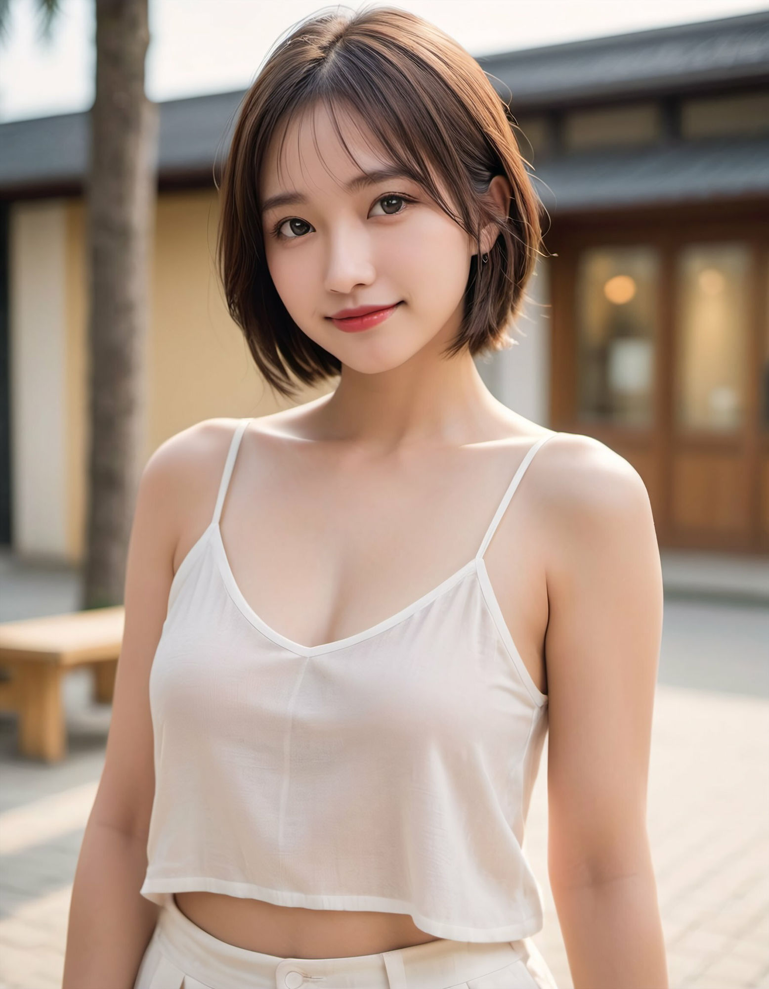 サンプル画像2:僕を誘惑するキャミソールお姉さん(AIグラビア図書館) [d_343465]