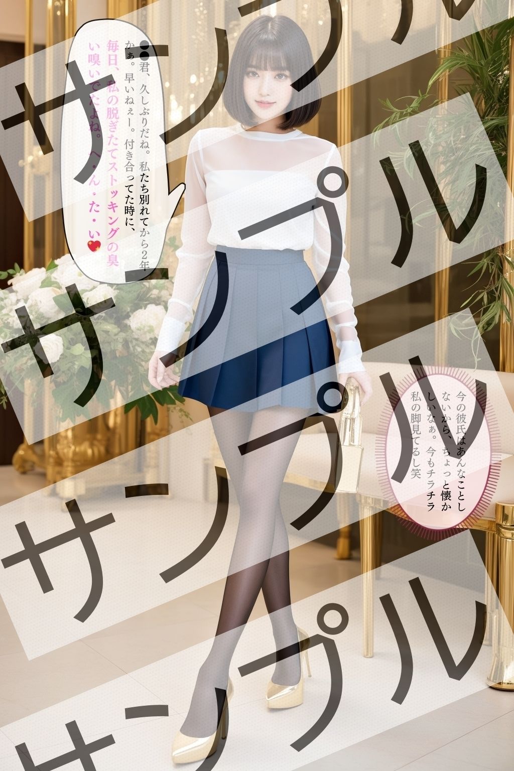 サンプル画像5:同僚OLのミニスカ＆極薄黒ストッキング＆エロいパンプス – Colleague office lady’s miniskirt， ultra-thin black stockings， and erotic pumps -(あらぶるま) [d_343518]