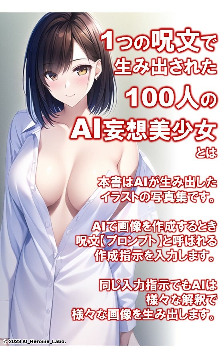 サンプル画像2:1つの呪文で生み出された100人のAI妄想美少女-11【何からナニまで脱いじゃう？！Yシャツ女子編】(AIヒロイン研究会) [d_343593]