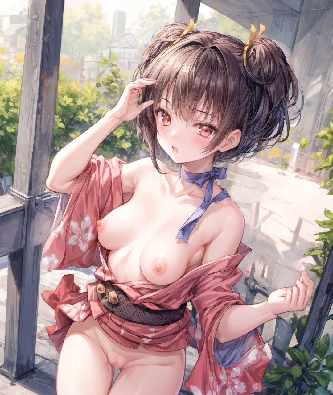 サンプル画像4:美少女たちのひととき・無名（む〇い）(Aark) [d_343916]