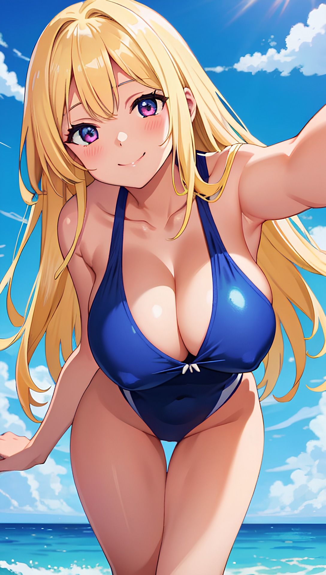 サンプル画像1:金髪巨乳とスクール水着(パイりあ) [d_343924]