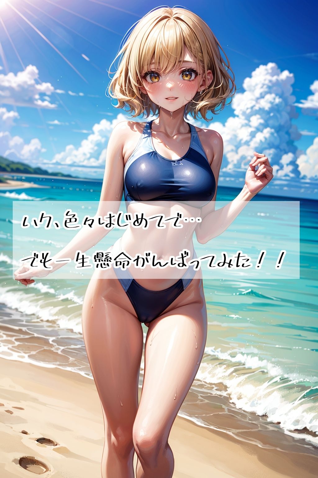 サンプル画像1:サマーめもりある・ハク(クゥとハクのAI日常@うちのこめもりある) [d_344022]