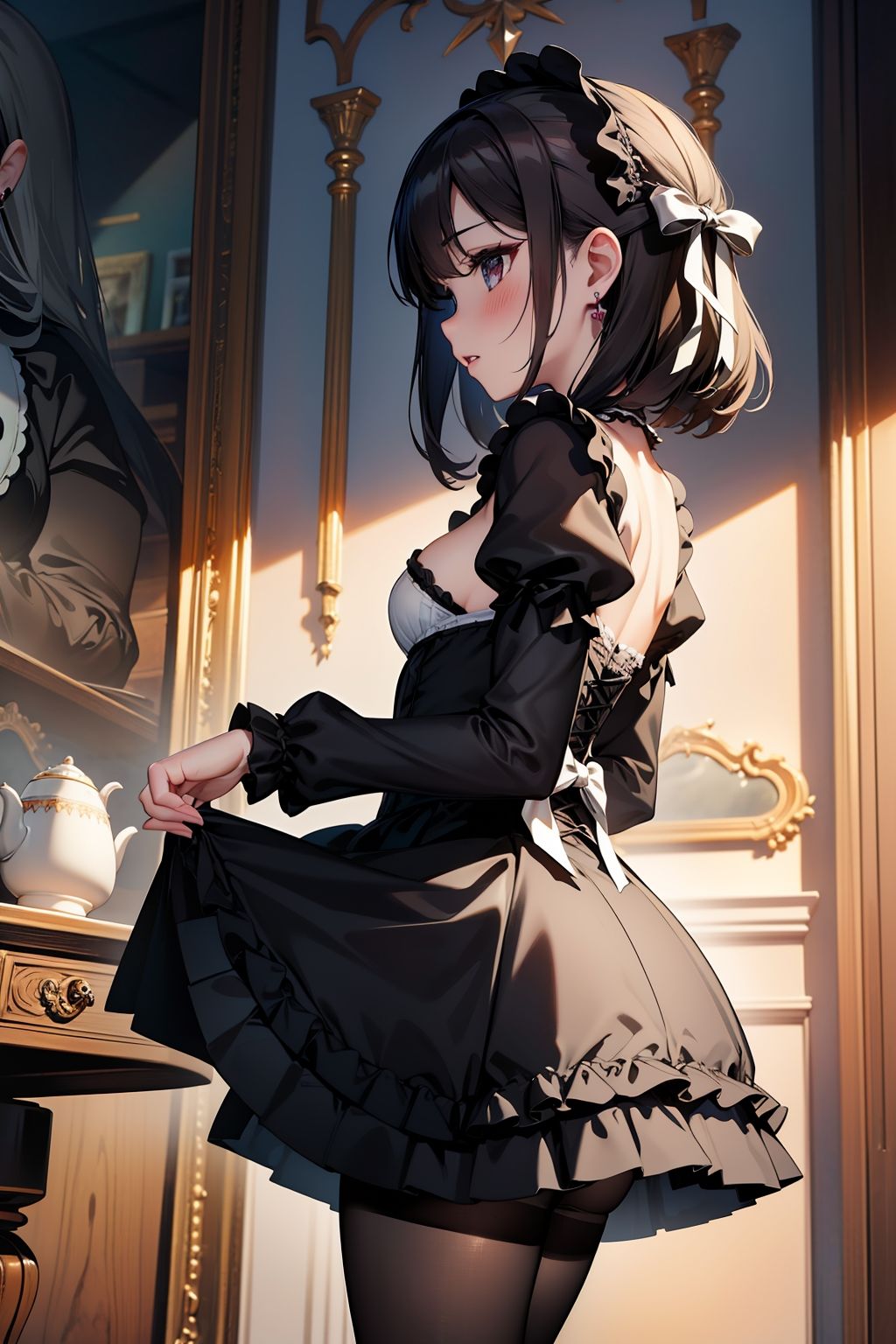 サンプル画像6:AIイラスト集 黒ストとゴシックロ〇ータ＃3(KUMAI) [d_344446]