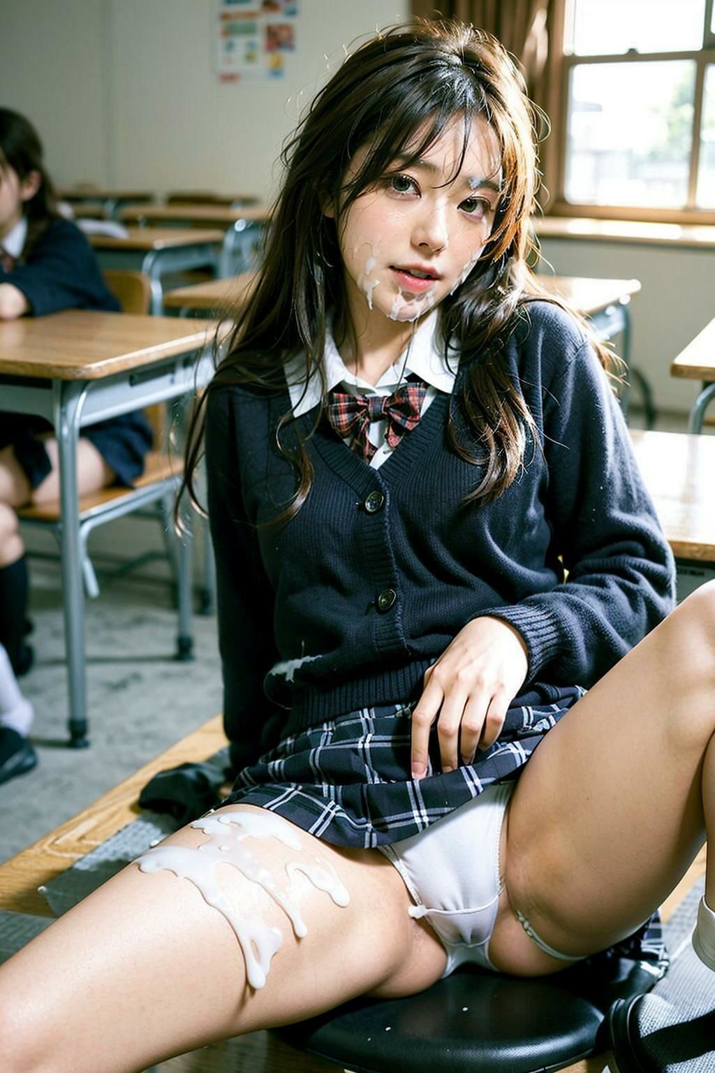 サンプル画像4:【クラスメートに教室で顔射】たくさん出ちゃった！(AI_Pussy) [d_344462]