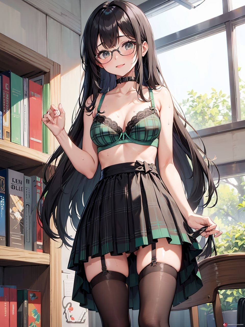 サンプル画像2:本は絶対に買って読む主義の図書委員長が、小遣い稼ぎをするCG集(妄想サチュレーション) [d_344850]