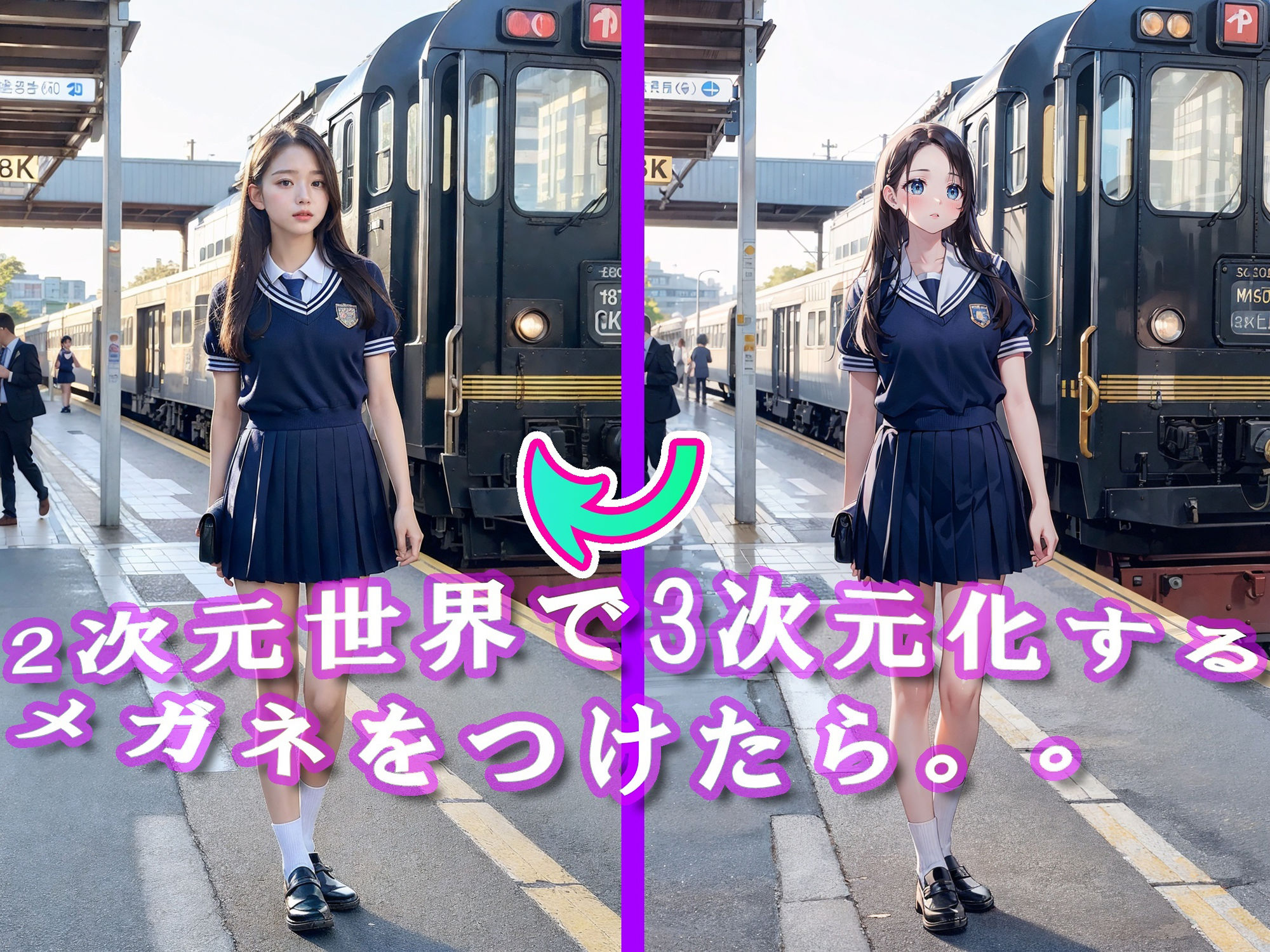 サンプル画像1:★3次元化メガネ★電車の向かい席〜トイレ〜ホテル(★マイナーフェチ★の殿堂) [d_344867]