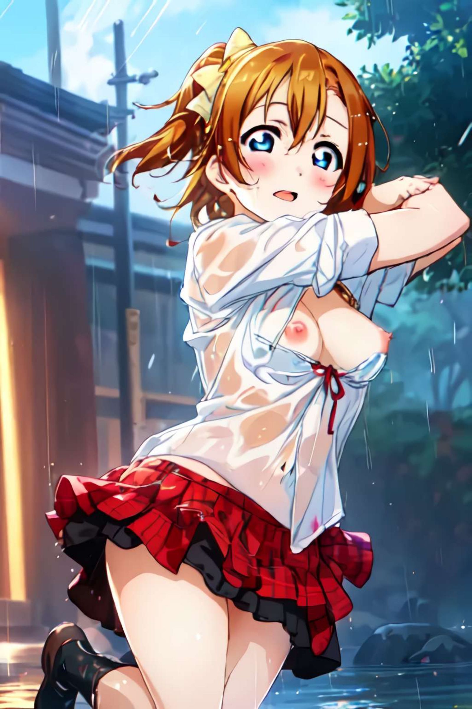 サンプル画像2:高坂穂〇果 雨の日の露出(ヘビやま屋) [d_345329]