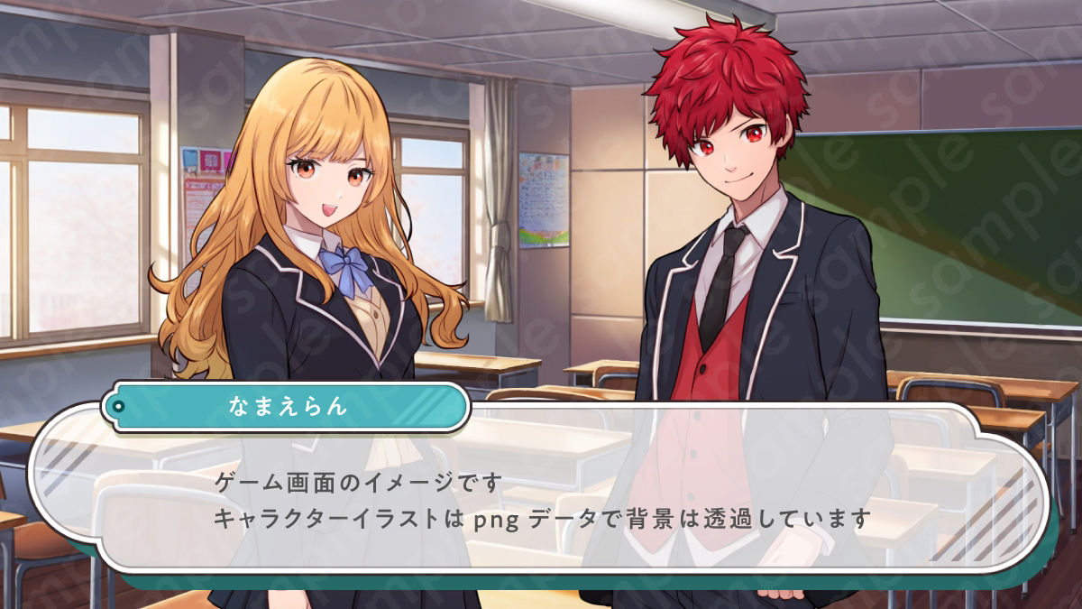 サンプル画像4:【立ち絵＆R-18スチル素材】お嬢様な雰囲気の金髪女性のイラスト・学生・制服・全身11種＋HイベントCG20種【PSD付き】(素材WIZPACK) [d_345552]