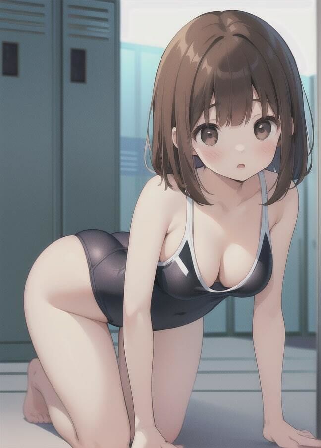 サンプル画像4:水着でみせつけ女子学生(もぶAI) [d_345693]