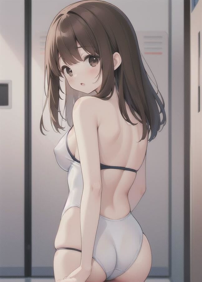 サンプル画像5:水着でみせつけ女子学生(もぶAI) [d_345693]