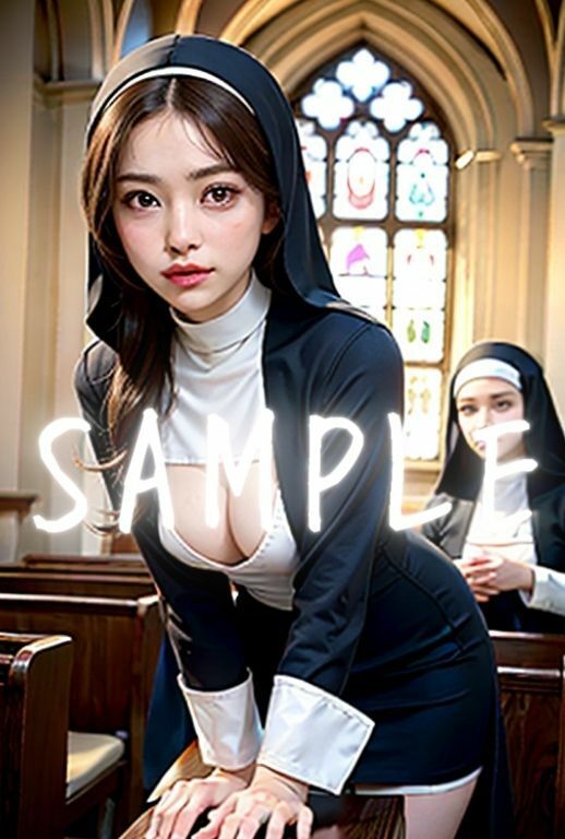 サンプル画像1:美人シスターの修道服の下の淫らな秘密(AIソルト) [d_345728]