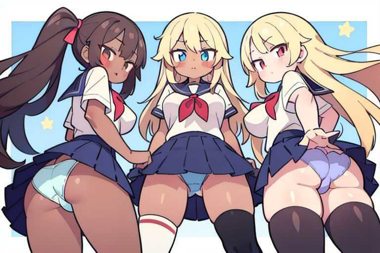 サンプル画像3:【微エロ】フェチコレVol.10 制服姿の美女のパンチラ集（超ミニスカや風でめくれたり）【デフォルメ編】(満点星) [d_345777]