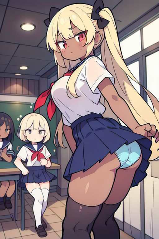 【微エロ】フェチコレVol.10 制服姿の美女のパンチラ集(超ミニスカや風でめくれたり)【デフォルメ編】のサンプル画像 6