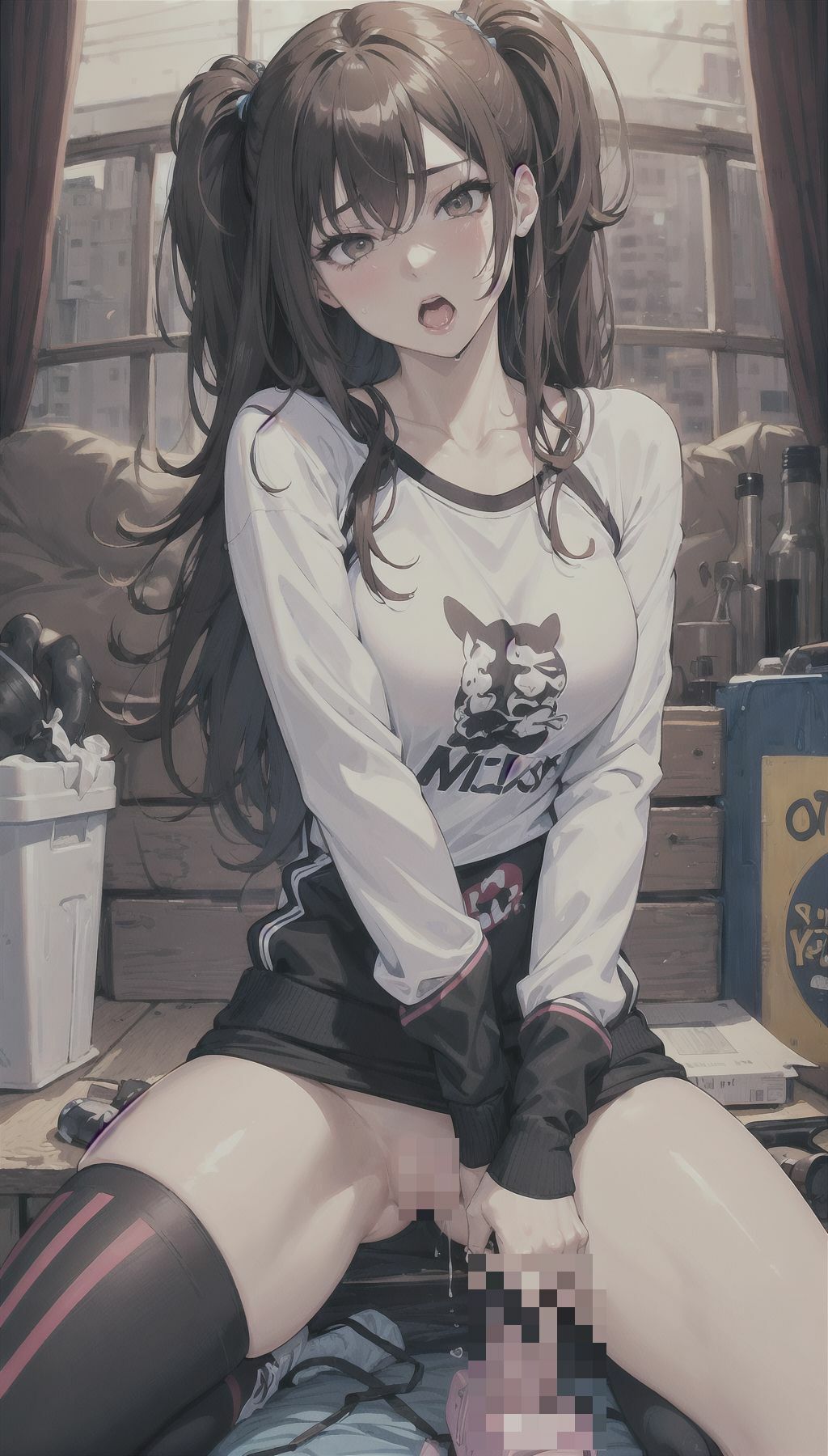 サンプル画像1:美女達の着衣オナニー30(AI爆美女エロ写真集) [d_345846]