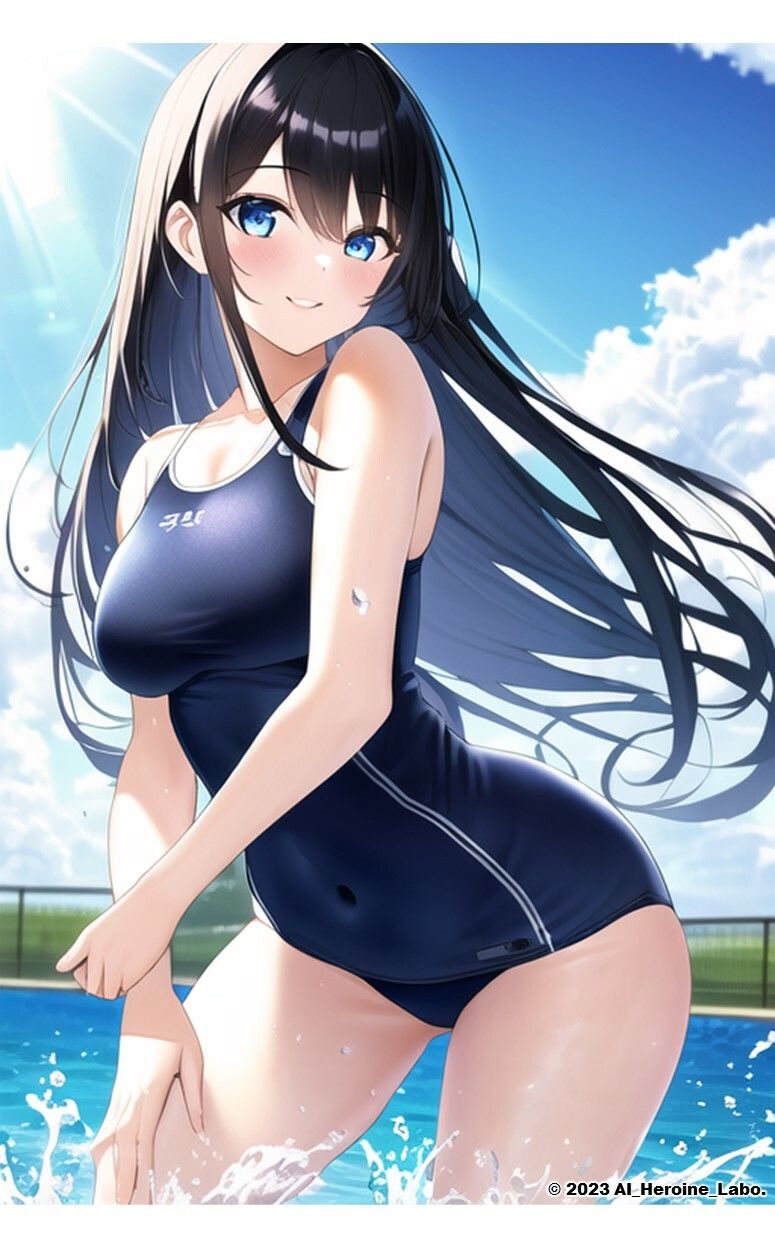 サンプル画像4:1つの呪文で生み出された100人のAI妄想美少女-14【ポロリもあるよ？！ JKスク水女子撮影会編】(AIヒロイン研究会) [d_345936]