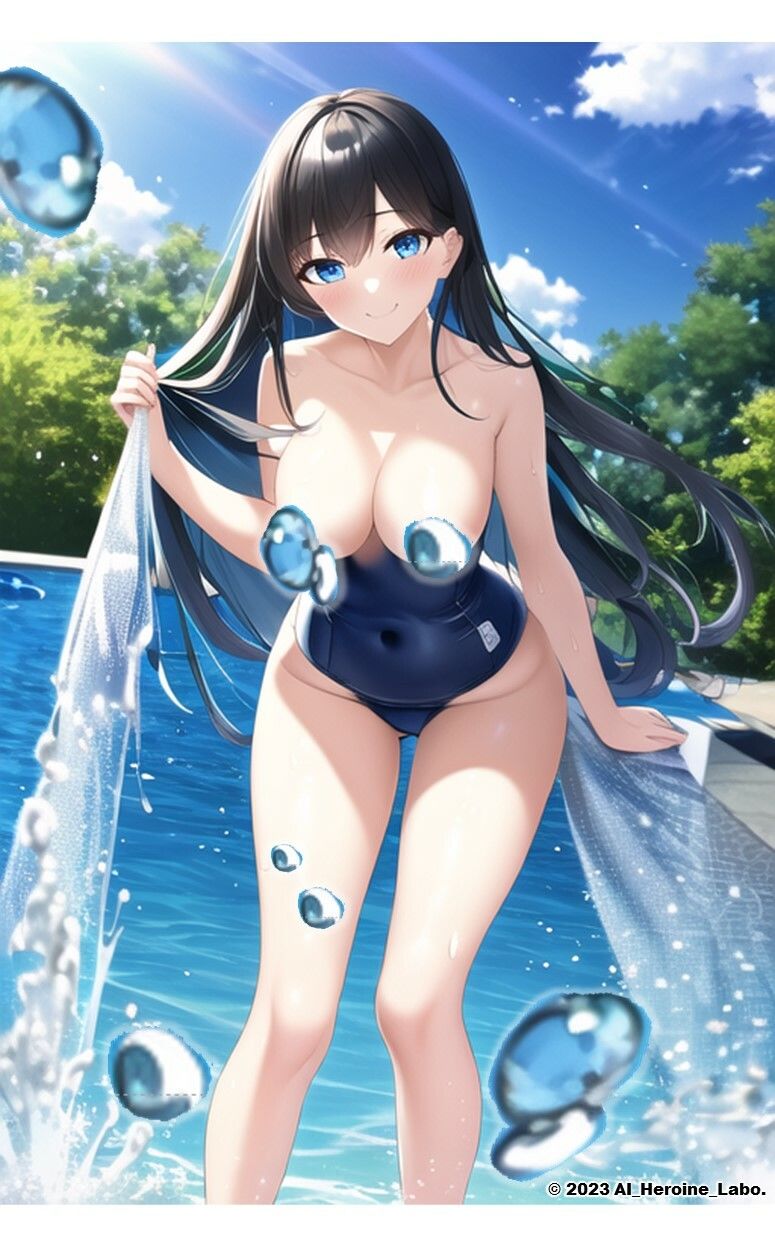 1つの呪文で生み出された100人のAI妄想美少女-14【ポロリもあるよ？！ JKスク水女子撮影会編】