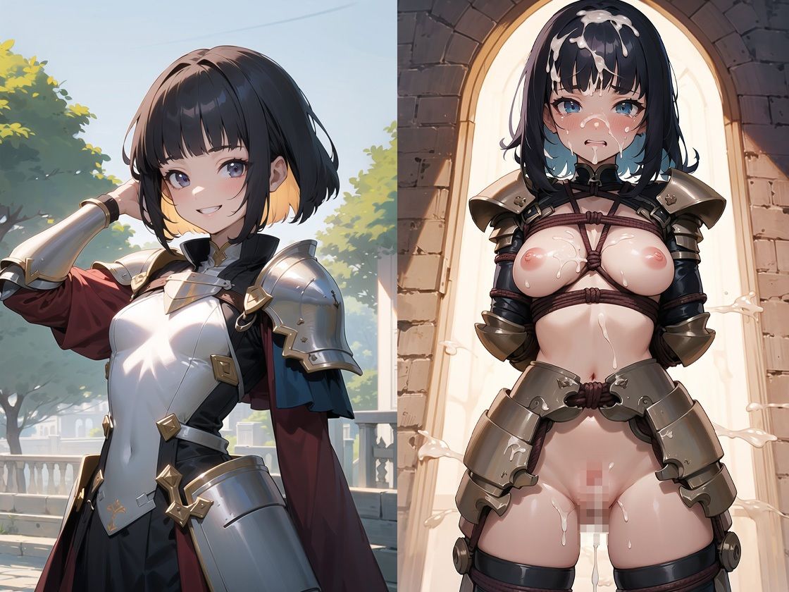 サンプル画像4:敗北した女騎士(猫パンチ) [d_345971]