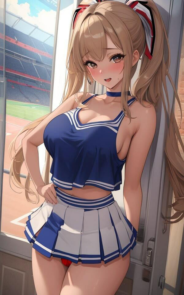 サンプル画像3:応援中の美人チアガールがセクシーショットを見せつけてくれました！(風魔小太郎Jr) [d_346003]