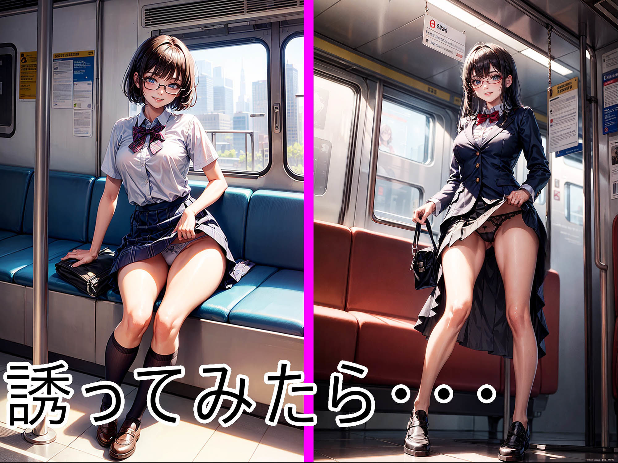 電車の向かい席〜ホテル★2次元★メガネ★