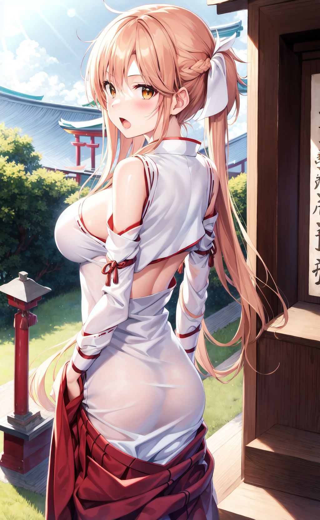 サンプル画像2:神聖なる巫女の裏側-結城明〇奈-(ましゅマロ@AIart) [d_346078]