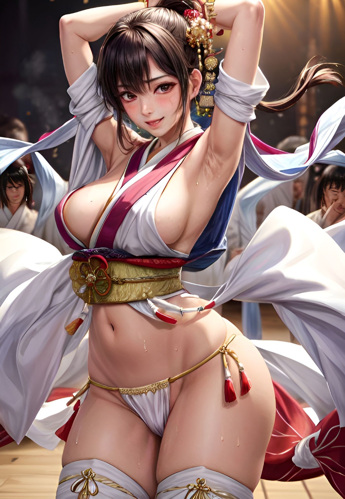 サンプル画像3:伝統的な祭りという言い訳でエッチな衣装を無理やり着させられた女子達(フェチコン) [d_346116]