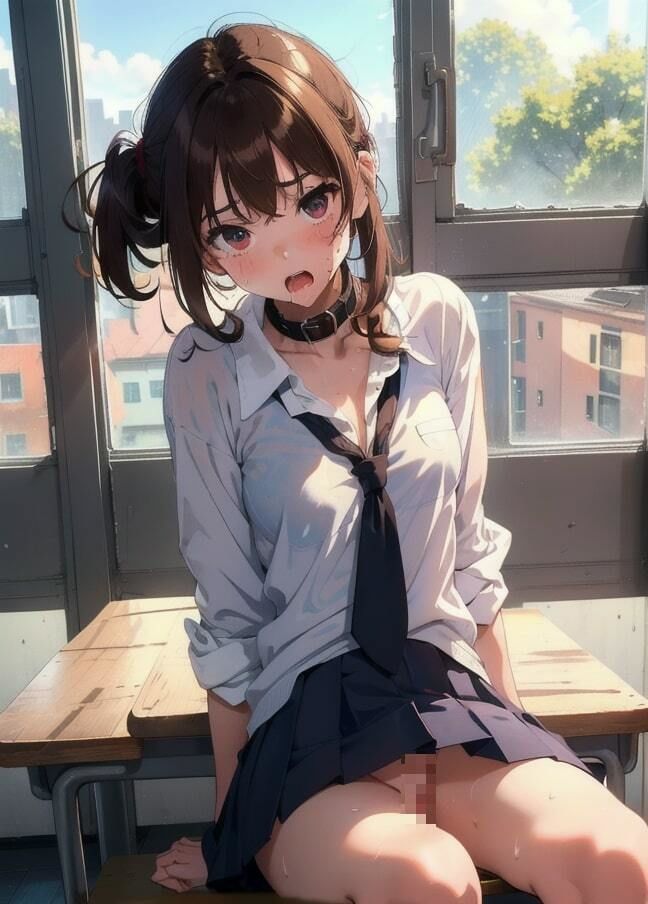 サンプル画像5:教室で首輪の女の子と…(AI戦隊) [d_346311]