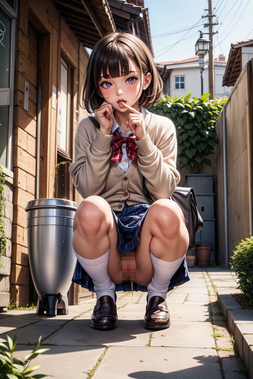 サンプル画像1:制服少女のおしっこ飲みたいのだぁれだ(ネオンノクターン) [d_346396]