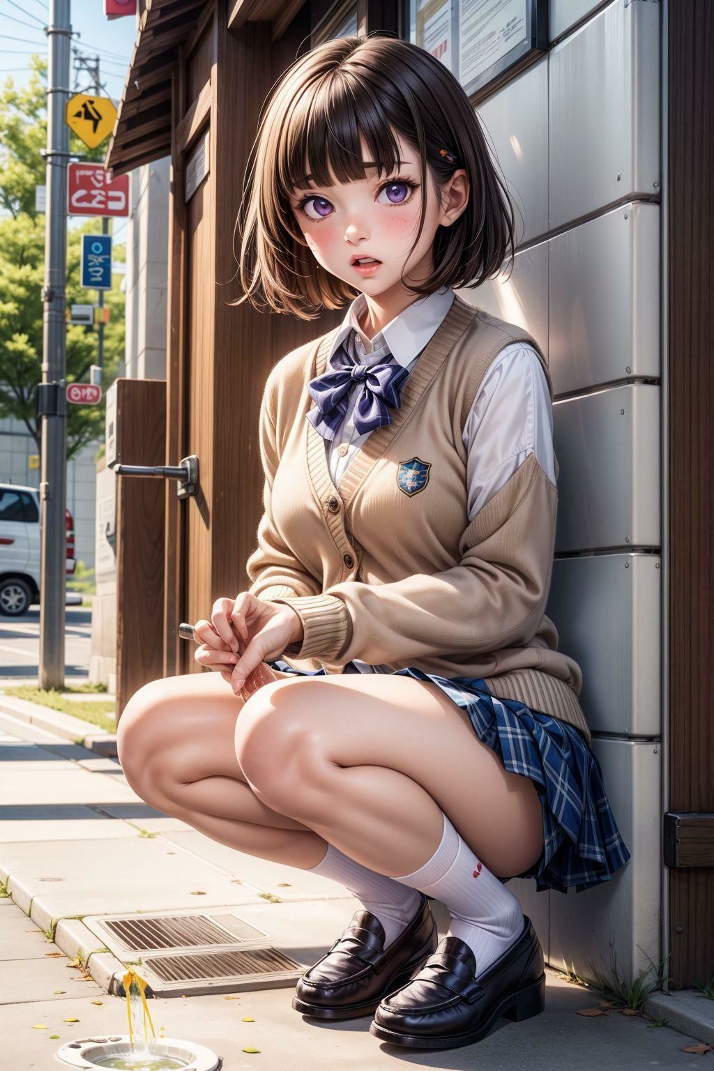 サンプル画像4:制服少女のおしっこ飲みたいのだぁれだ(ネオンノクターン) [d_346396]