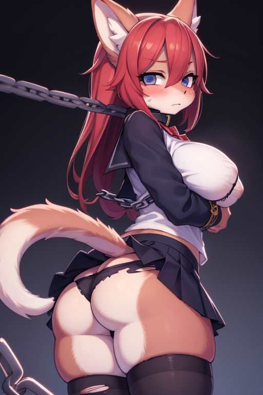 サンプル画像3:【微エロ】フェチコレVol.12 拘束された制服姿の獣娘のパンチラコレクション【ケモミミ娘編】(満点星) [d_346457]