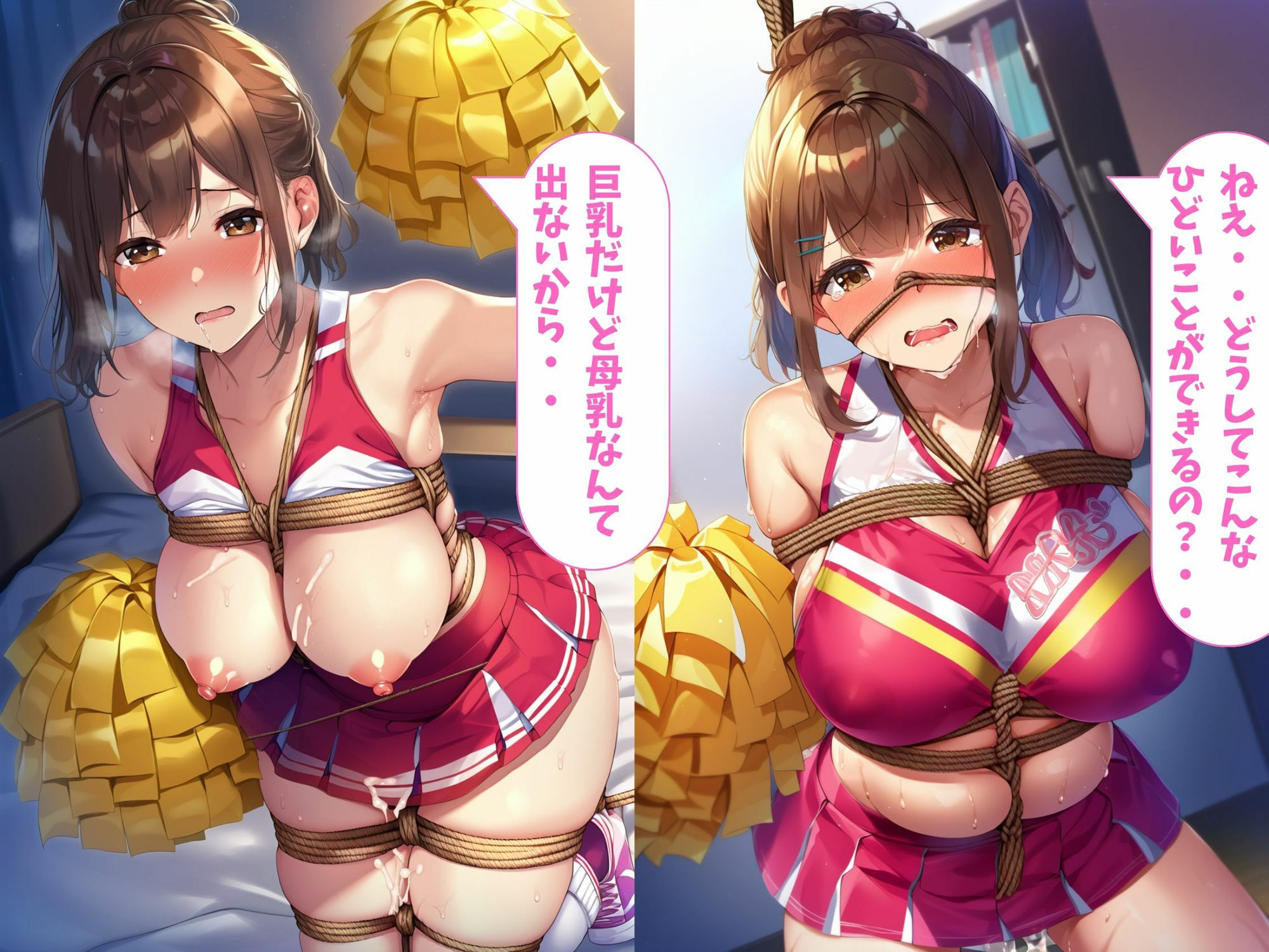 サンプル画像6:（総集編）Vol.5 中出しされる女たち〜巨乳美女の中に注いでみた〜（旅館にいた巨乳妊婦/ チアガールの巨乳妊婦/ スクール水着の巨乳妊婦）(ももバニラ) [d_346522]