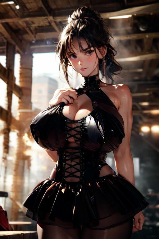 サンプル画像3:爆乳AIブラックドレス1(AI出版) [d_346545]