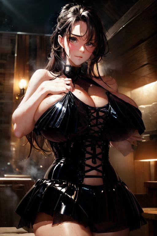 サンプル画像5:爆乳AIブラックドレス1(AI出版) [d_346545]