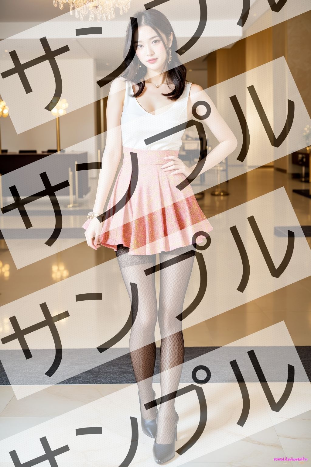 サンプル画像6:柄ストッキングを履いたミニスカ美人OL – Beautiful office lady in miniskirt wearing patterned stockings -(あらぶるま) [d_346724]