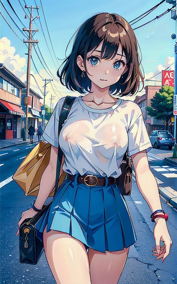 サンプル画像1:透けているお乳に気づいていない同級生 清純派巨乳美女は今日も可愛い(いちごレモン) [d_346797]