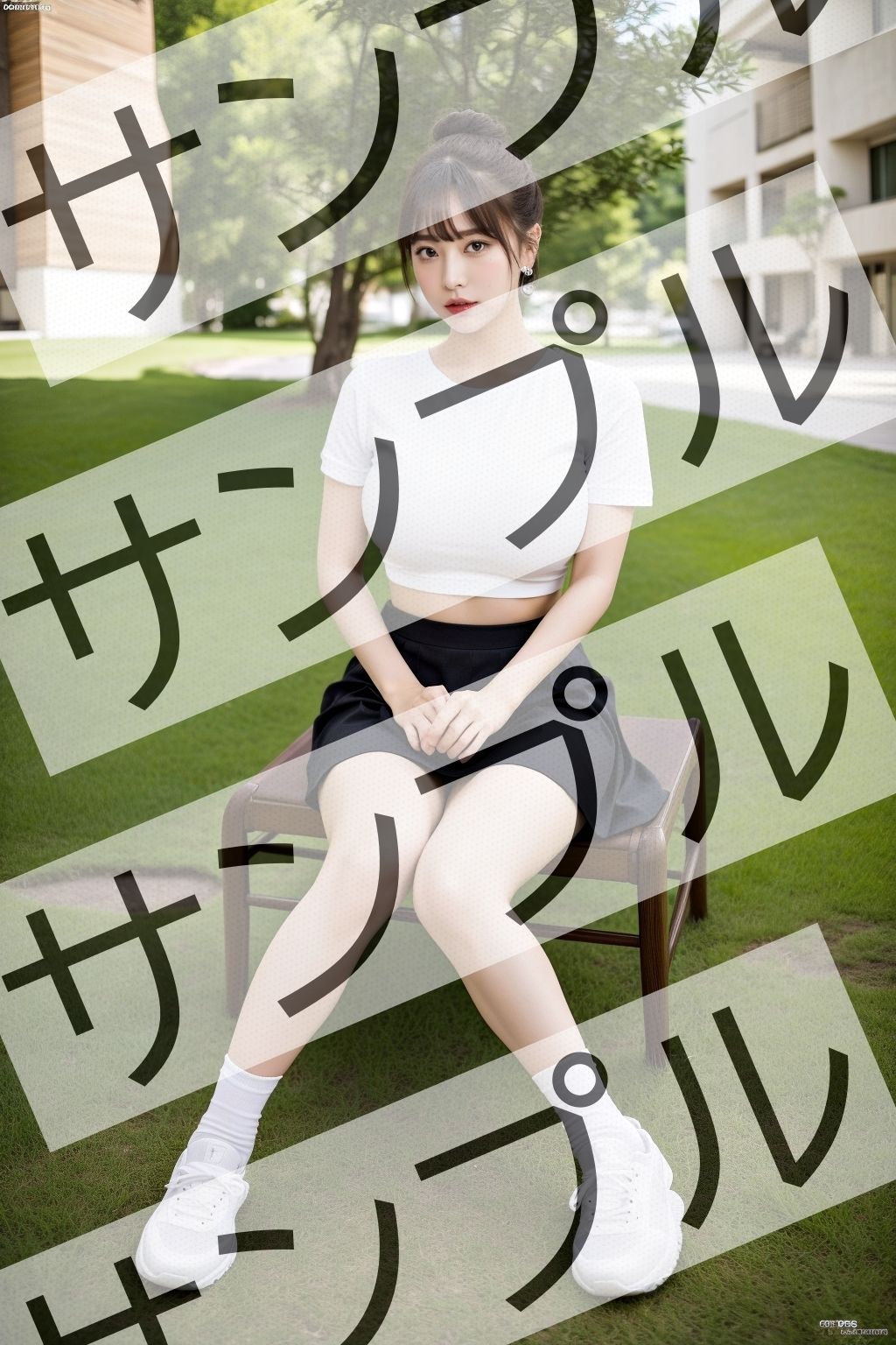 OLの休日コーデはミニスカ＆ソックス＆スニーカー - Office lady’s holiday outfit is miniskirt， socks， and sneakers -のサンプル画像 6