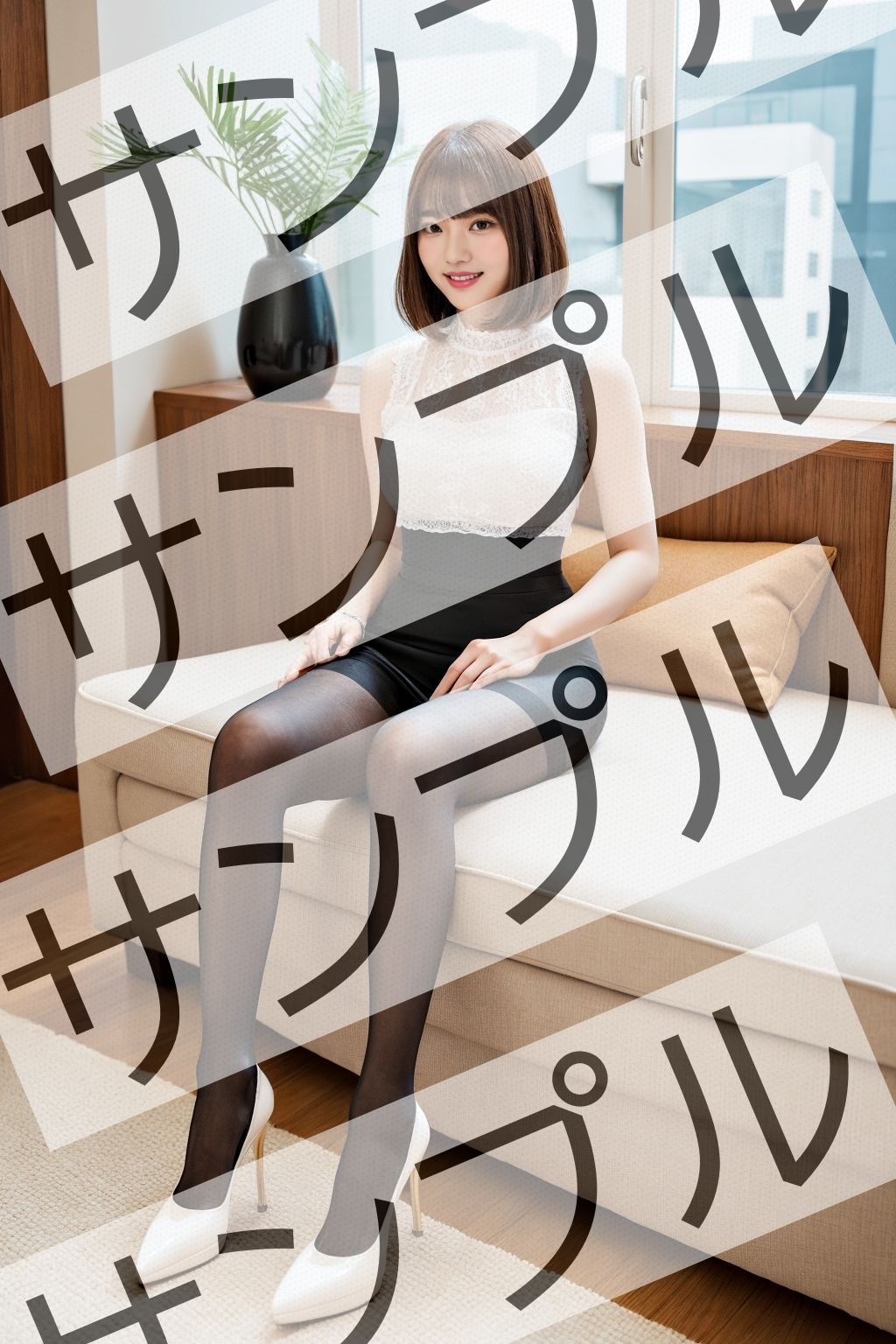 サンプル画像6:ボブカットのOLの美しすぎるスト脚とパンプス – Bob-cut office lady’s beautiful legs and pumps -(あらぶるま) [d_347110]