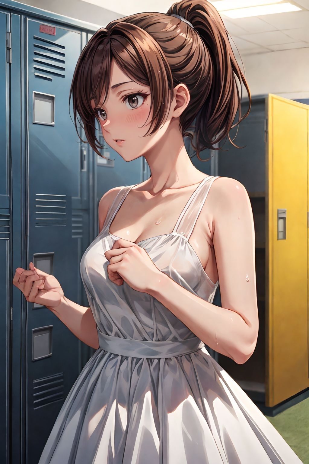 サンプル画像2:練習終わりのテニス部1(AI美人クラブ) [d_347152]