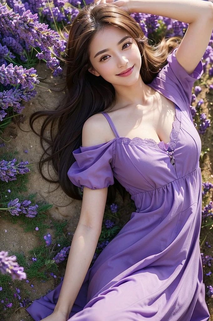 サンプル画像3:AI美女写真集 薫りの舞 ラベンダー畑の美女たち(Ai-HOHOEMI) [d_347304]