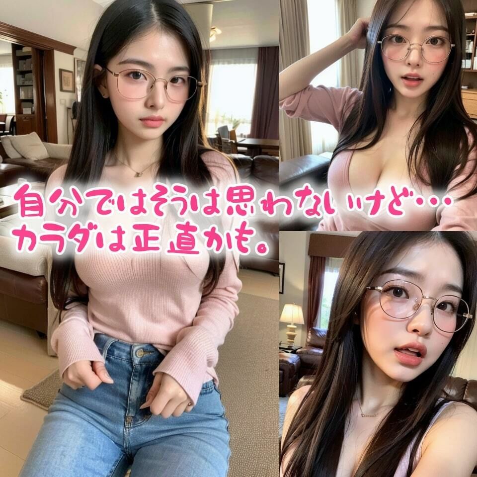 サンプル画像4:【変態眼鏡】地味女ぶっかけ〜お掃除デカちんぽ〜【121p】(夜行三輪車) [d_347374]