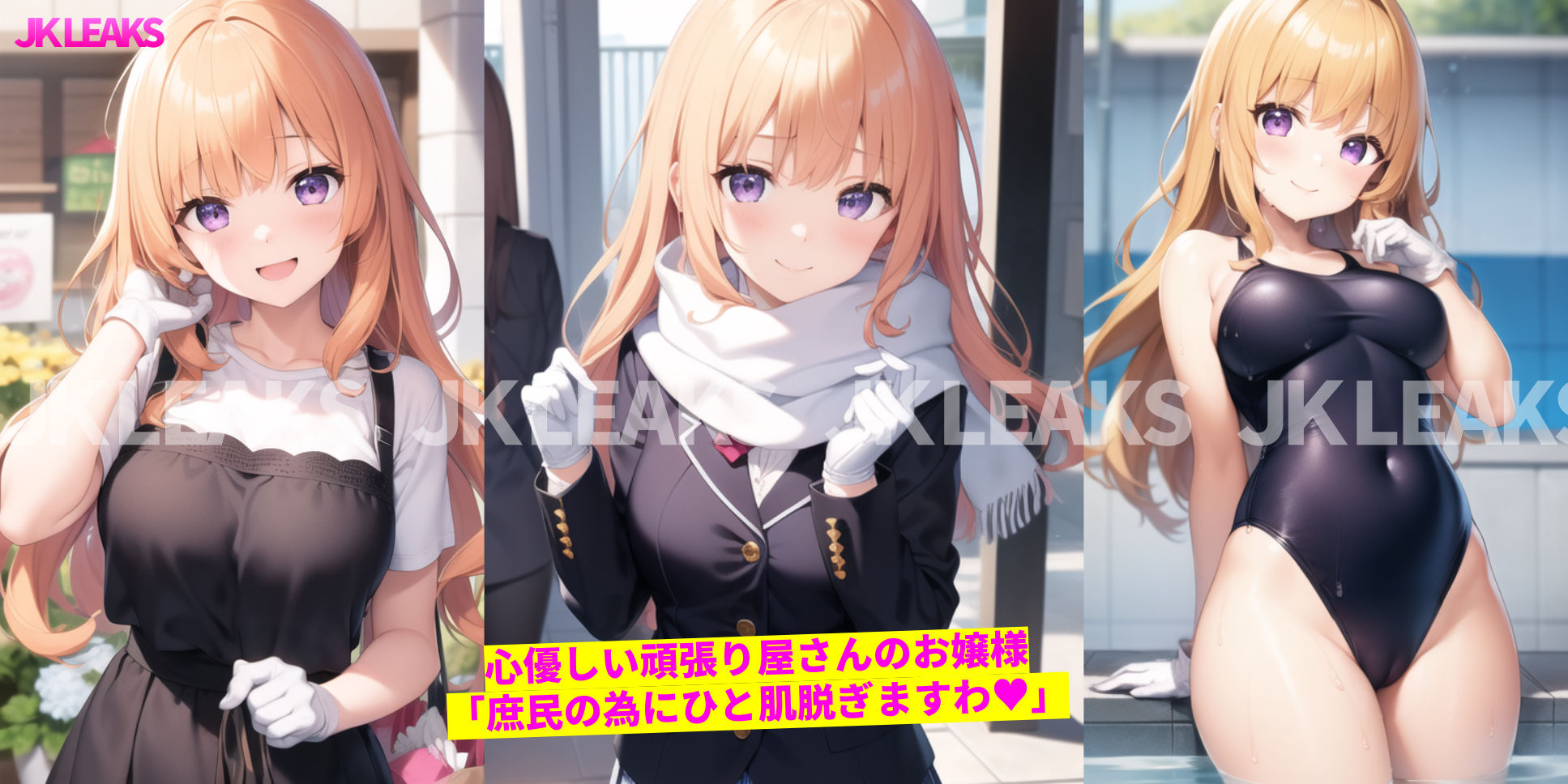 サンプル画像1:JK LEAKS 14 – 庶民の為に頑張るお嬢様（姉）編 -【おまけアニメ付】(AniyA) [d_347508]