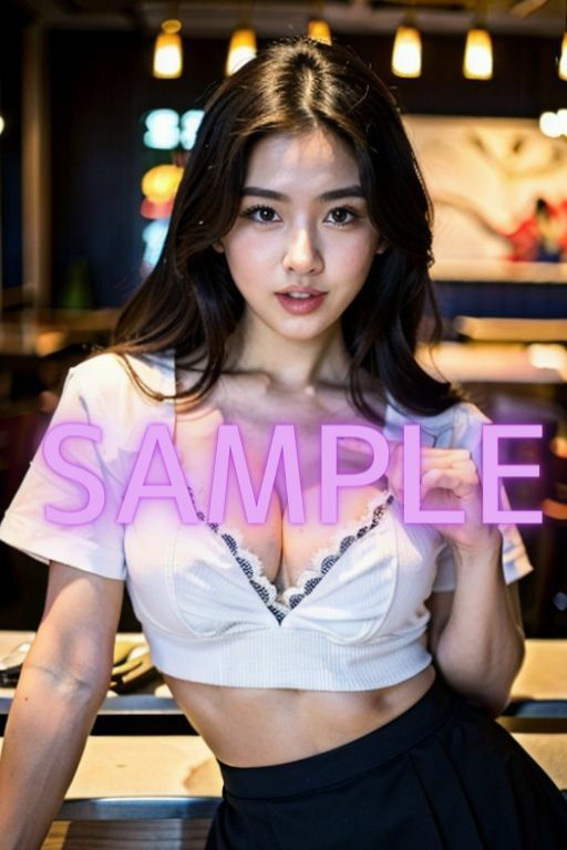 サンプル画像1:開店記念 おっぱい無料 業界初 セクハラカフェ(AI美女氏) [d_347512]