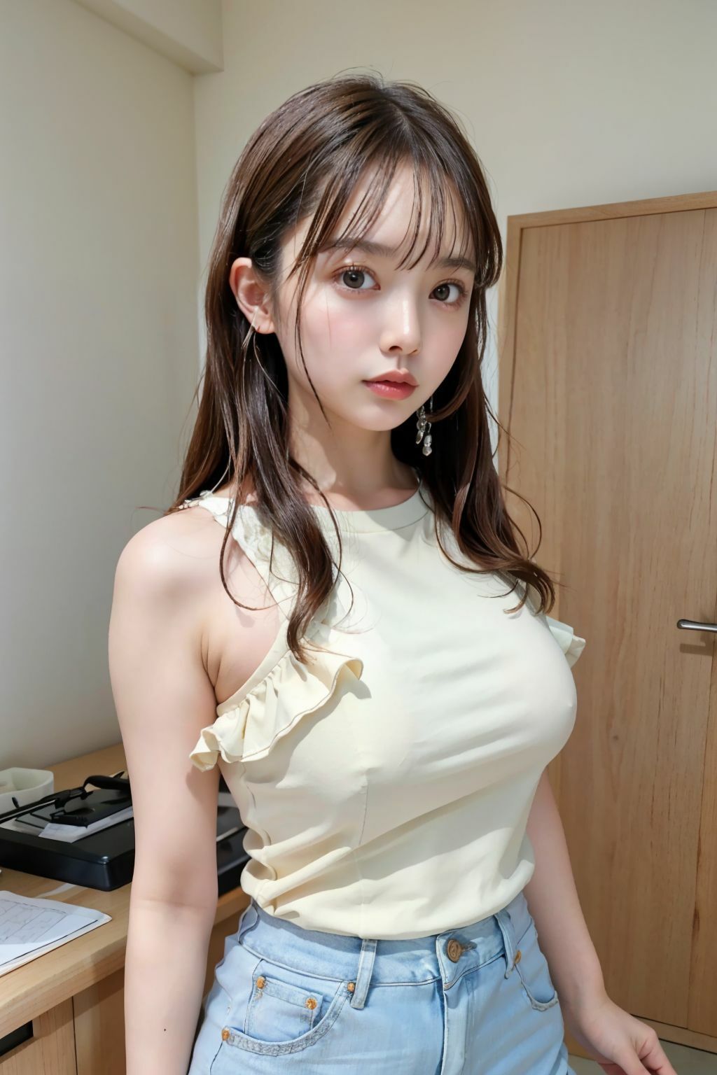 サンプル画像2:AI生成美女カタログ9:お家でイチャイチャ(ゆるふわAI) [d_347699]