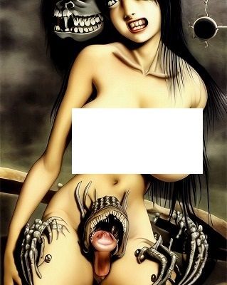 サンプル画像1:化けの皮カモフラージュ:この化け物は巨乳美女の皮を被っています。(MUTANTITS) [d_347702]