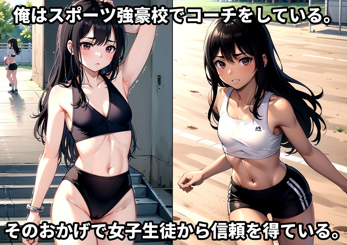 サンプル画像2:スポーツ強豪校のコーチである俺は職権濫用して女子生徒にHな特別練習をさせた(kawaii創造) [d_347731]