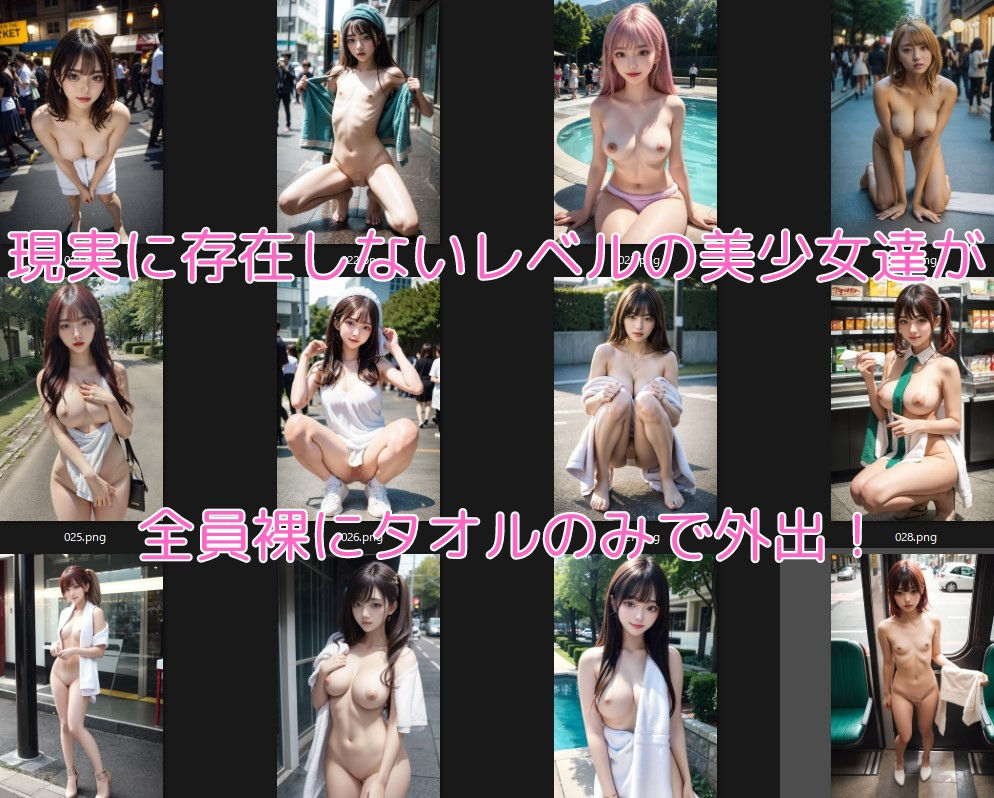 サンプル画像1:全裸タオル野外露出写真集(マジカルパレット) [d_347772]