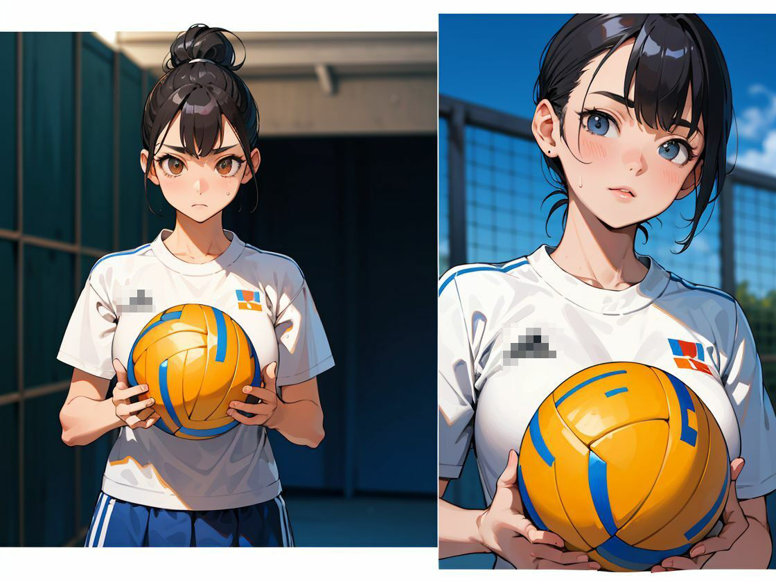 サンプル画像2:発情するハイキューガール！｜筋肉・部活・巨乳｜AI生成CG集(みきりん) [d_347849]
