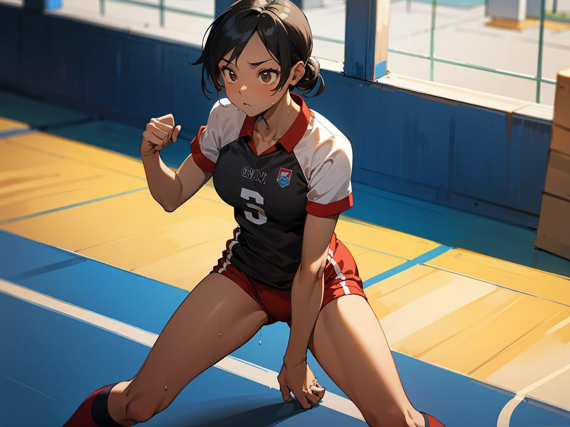 サンプル画像4:発情するハイキューガール！｜筋肉・部活・巨乳｜AI生成CG集(みきりん) [d_347849]