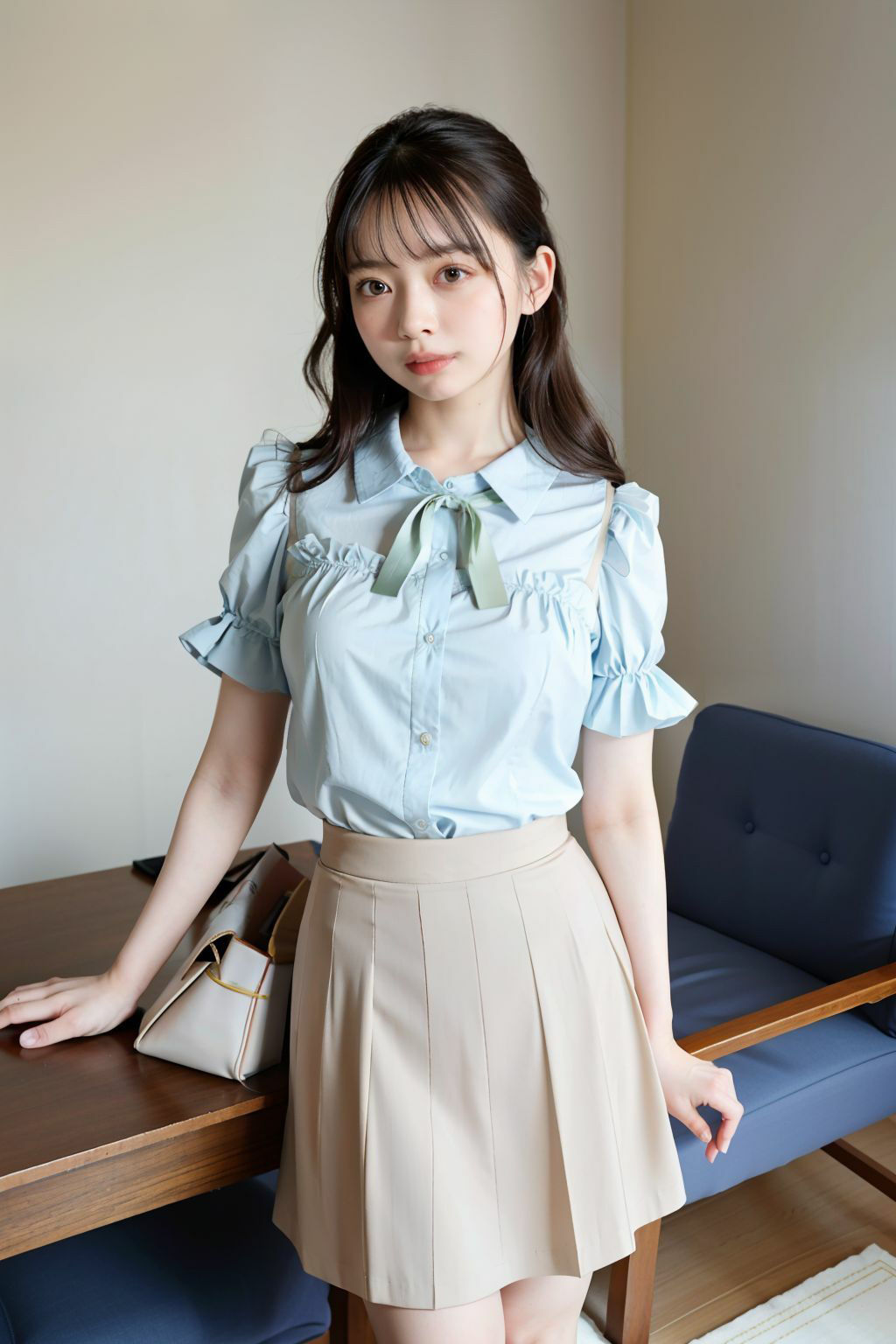 サンプル画像4:AI生成美女カタログ10:お部屋でイチャイチャ(ゆるふわAI) [d_347854]