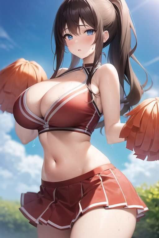 サンプル画像1:【微エロ】巨乳×チアリーダーを集めたイラスト集【総枚数285枚】(満点星) [d_348125]