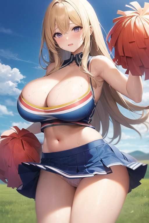 サンプル画像4:【微エロ】巨乳×チアリーダーを集めたイラスト集【総枚数285枚】(満点星) [d_348125]